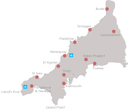 Map of Cornwall